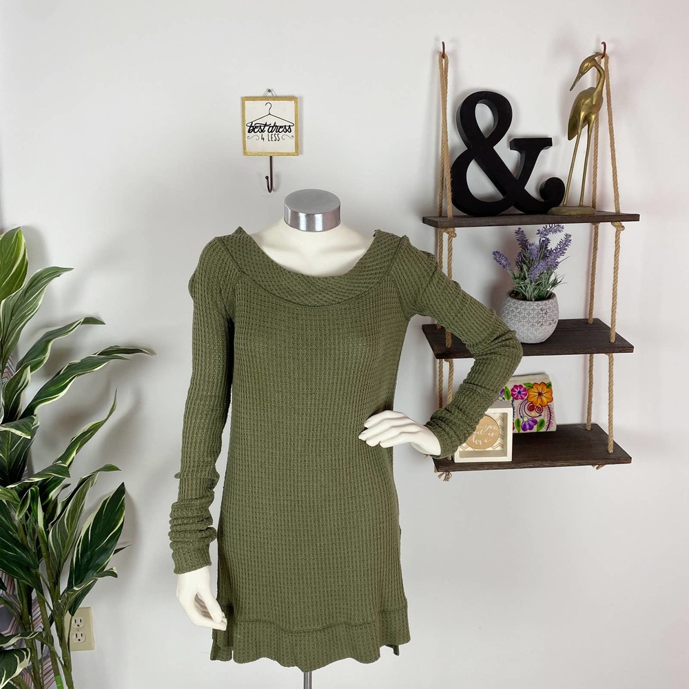 Free People Green Thermal Kate Top